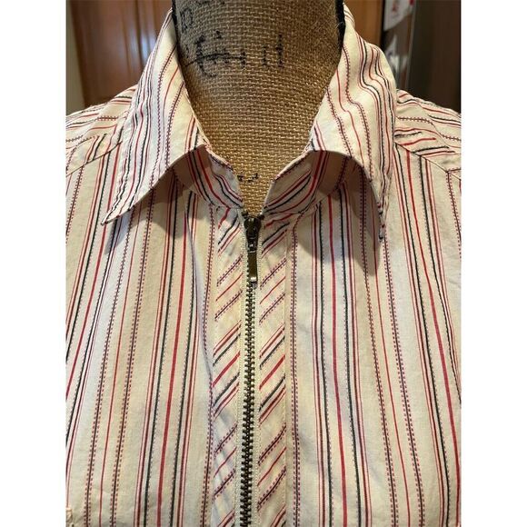 Bandolino Women's Striped Zippered Blouse Multicolor Size L Casual - Picture 2 of 11